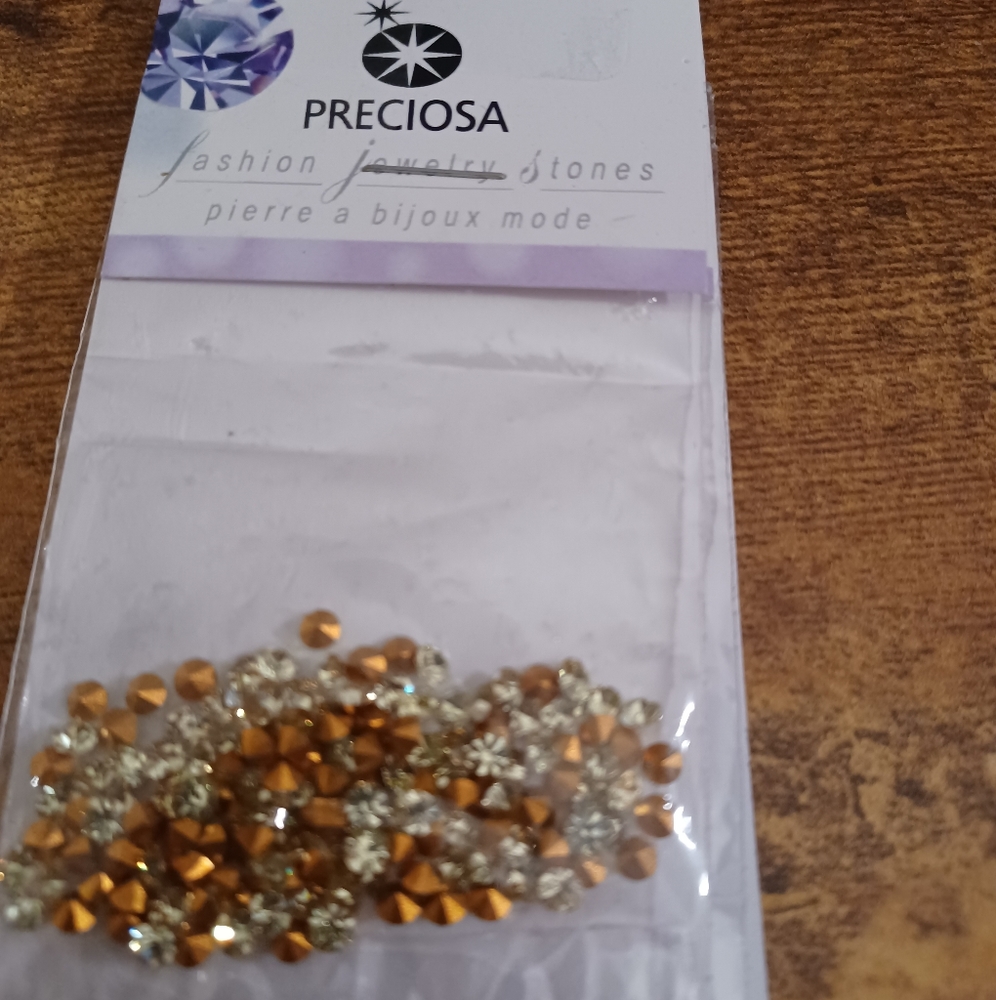 Preciosa gold and clear crystals